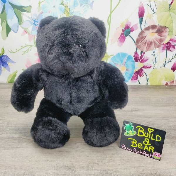 Build A Bear Black Teddy Plush 1st Edition 1997 Vintage Solid Black 15" Retired
