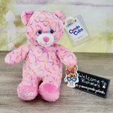 NWT Build A Bear Rainbow Smiles Condo Cub Plush Valentine's Day Hearts Pink BABW