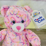 NWT Build A Bear Rainbow Smiles Condo Cub Plush Valentine's Day Hearts Pink BABW