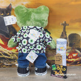 Build A Bear Zombie Frog Plush Halloween Eyeball Shirt, Witches Brew Clothes