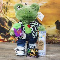 Build A Bear Zombie Frog Plush Halloween Eyeball Shirt, Witches Brew Clothes