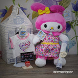 Build A Bear MY MELODY 卡哇伊 Hello Kitty 三丽鸥连衣裙和图案 T 恤毛绒玩具