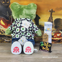 Build A Bear Zombie Frog Plush Halloween Eyeball Shirt, Witches Brew Clothes