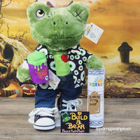 Build A Bear Zombie Frog Plush Halloween Eyeball Shirt, Witches Brew Clothes