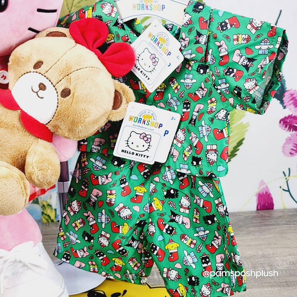 Build A Bear Hello Kitty Christmas HOLLY JOLLY & Tiny CHUM, Pajamas, D –  PamsPoshPlush