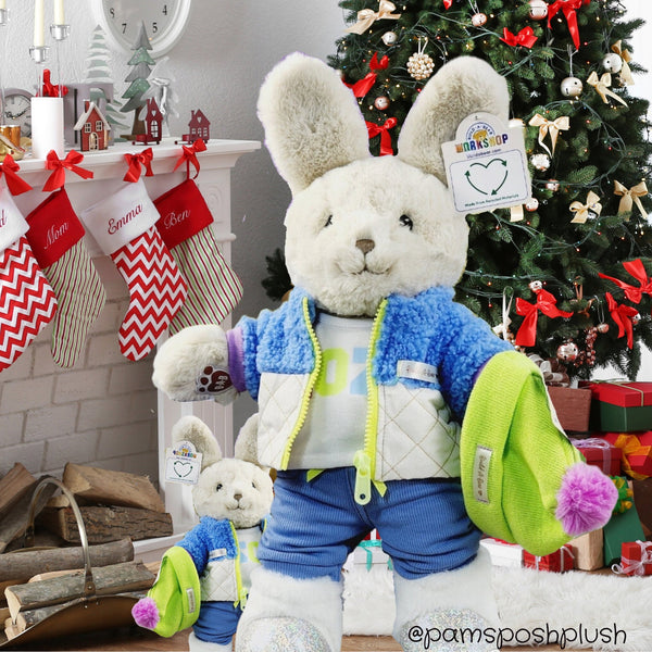 Rare Build a Bear Winter Snow Bunny Cozy Jacket Clothes Gentle Cuddles Christmas