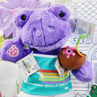 Build A Bear Purple Frog Plush with Ocean Vibe 2pc Outfit Bundle Clothes