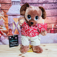 Build A Bear 甜蜜拥抱小狗棕色毛绒夏威夷衬衫和衬衫衣服