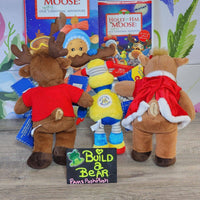 Build a Bear Christmas Holly and Hal Robot Buddies Mini Plush Moose DVD & Book Lot