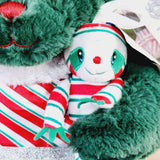 Build A Bear Plaid Teddy Christmas Plush & Sloth Ornament Dress Clothes Green