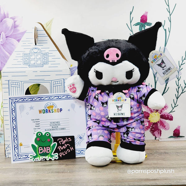 Build A Bear Sanrio KUROMI Hello Kitty Sleeper Birth Certificate Cub Condo Plush