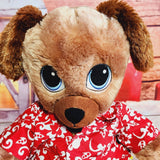 Build A Bear 甜蜜拥抱小狗棕色毛绒夏威夷衬衫和衬衫衣服