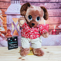 Build A Bear 甜蜜拥抱小狗棕色毛绒夏威夷衬衫和衬衫衣服