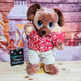 Build A Bear Sweet Hugs Puppy Dog Brown Plush Hawaiian Shirt & Shirts Clothes