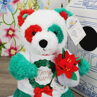 Build a Bear Christmas Holiday Festive Fun Panda Plush Poinsettia Wristie New with Tags