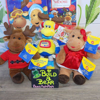 Build a Bear Christmas Holly and Hal Robot Buddies Mini Plush Moose DVD & Book Lot