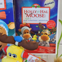 Build a Bear Christmas Holly and Hal Robot Buddies Mini Plush Moose DVD & Book Lot