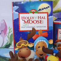 Build a Bear Christmas Holly and Hal Robot Buddies Mini Plush Moose DVD & Book Lot