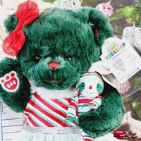 Build A Bear Plaid Teddy Christmas Plush & Sloth Ornament Dress Clothes Green